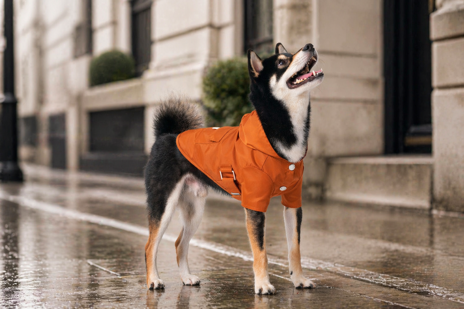 Le Bowery Raincoat in Orange