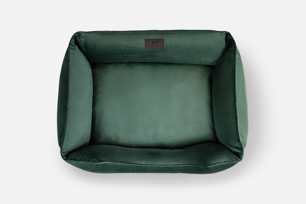 Chester & Lee | Classic Velvet Sleeper Dog Bed Green