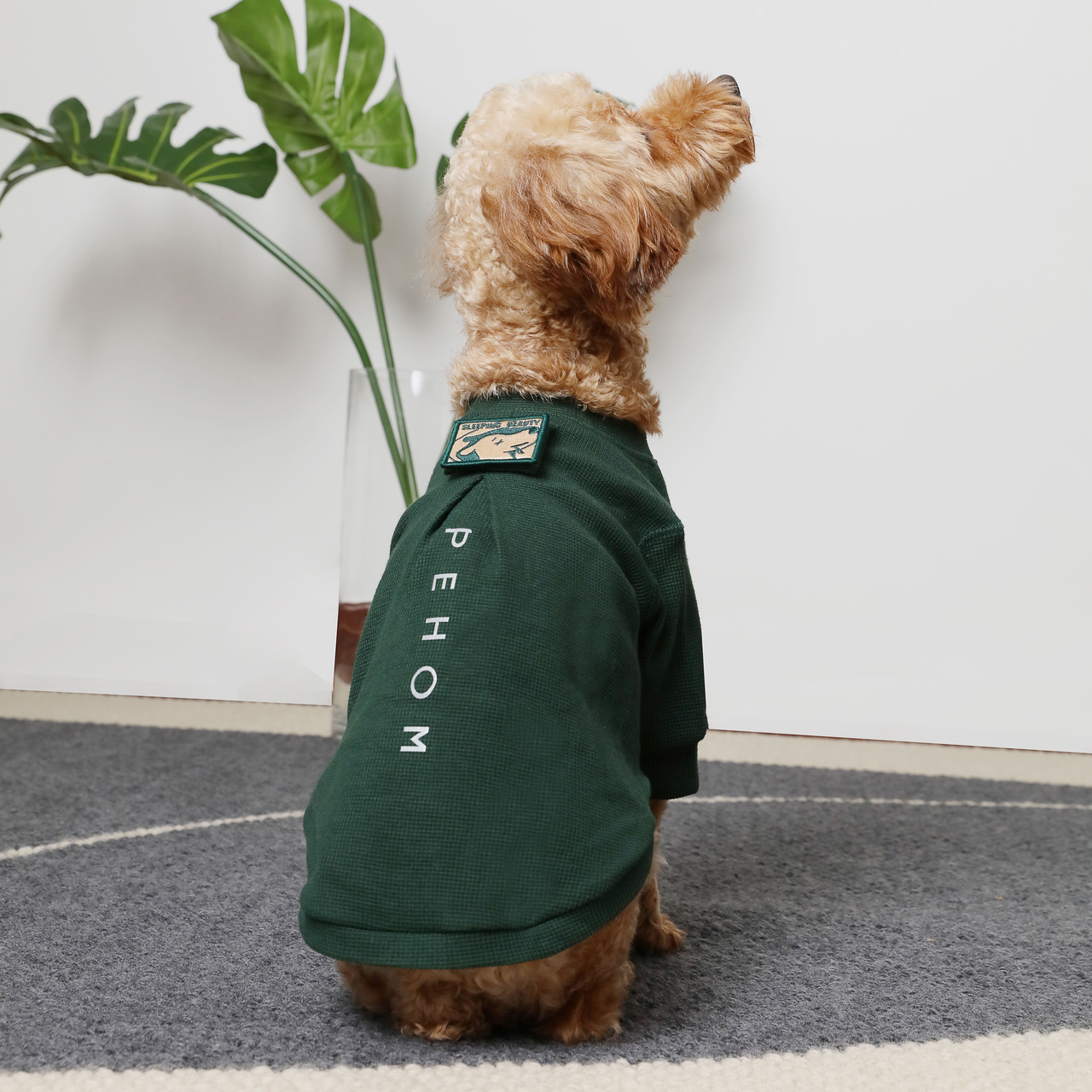 The Embroidery Waffle T-Shirt in Green